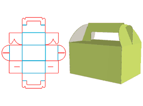 Handbag box, food packaging box, cake packaging structure design